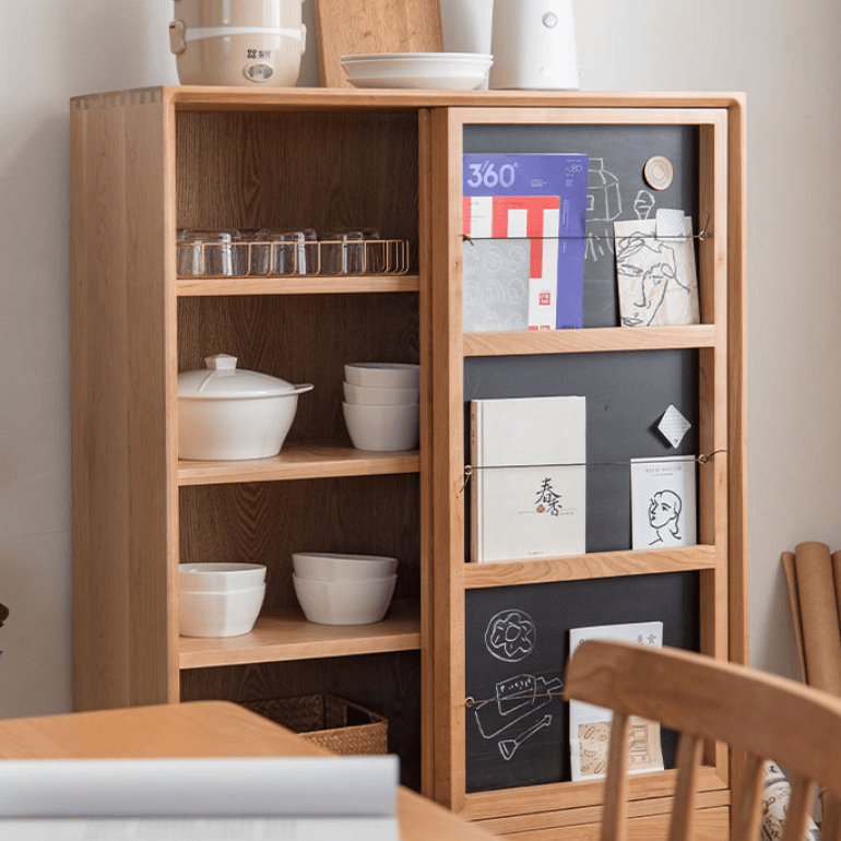 Anoushka Wood Bookcase With Chalkboard