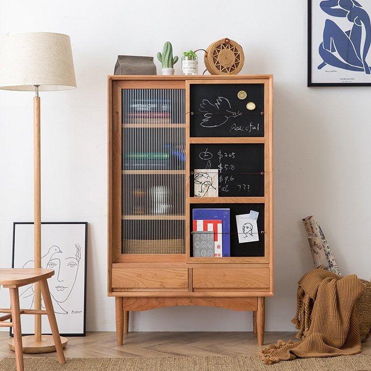 Anoushka Wood Bookcase With Chalkboard