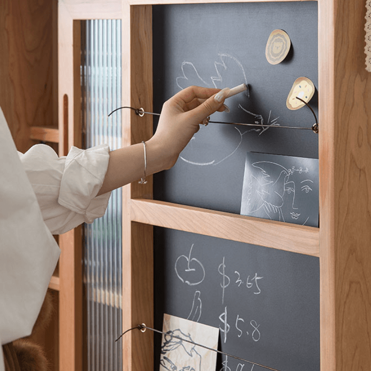 Anoushka Wood Bookcase With Chalkboard