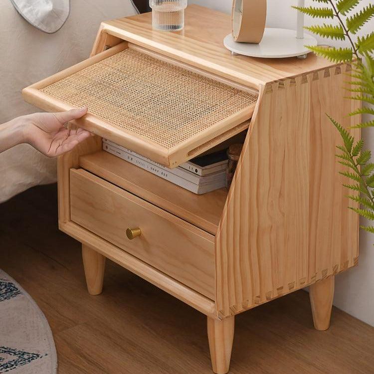 Aronne Rattan Drawer Nightstand