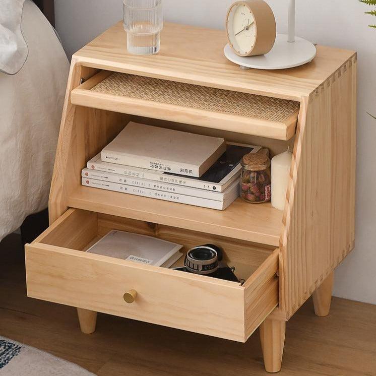 Aronne Rattan Drawer Nightstand