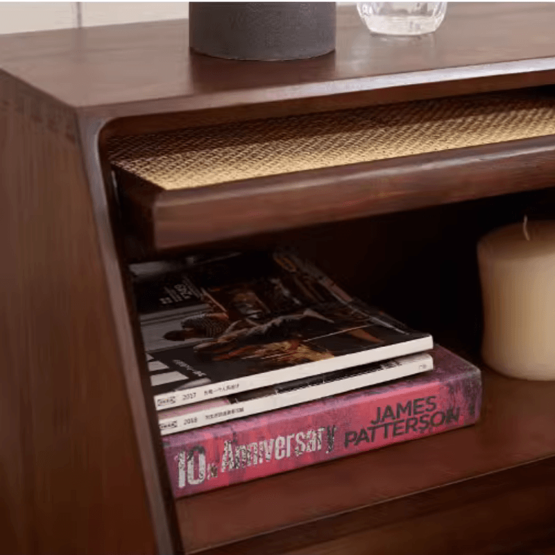 Aronne Rattan Drawer Nightstand