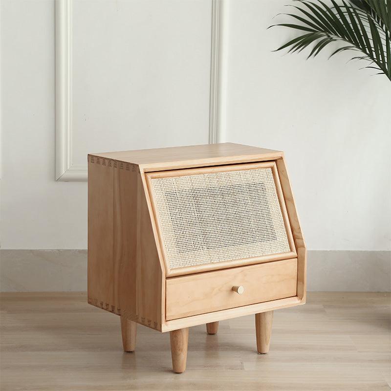 Aronne Rattan Drawer Nightstand