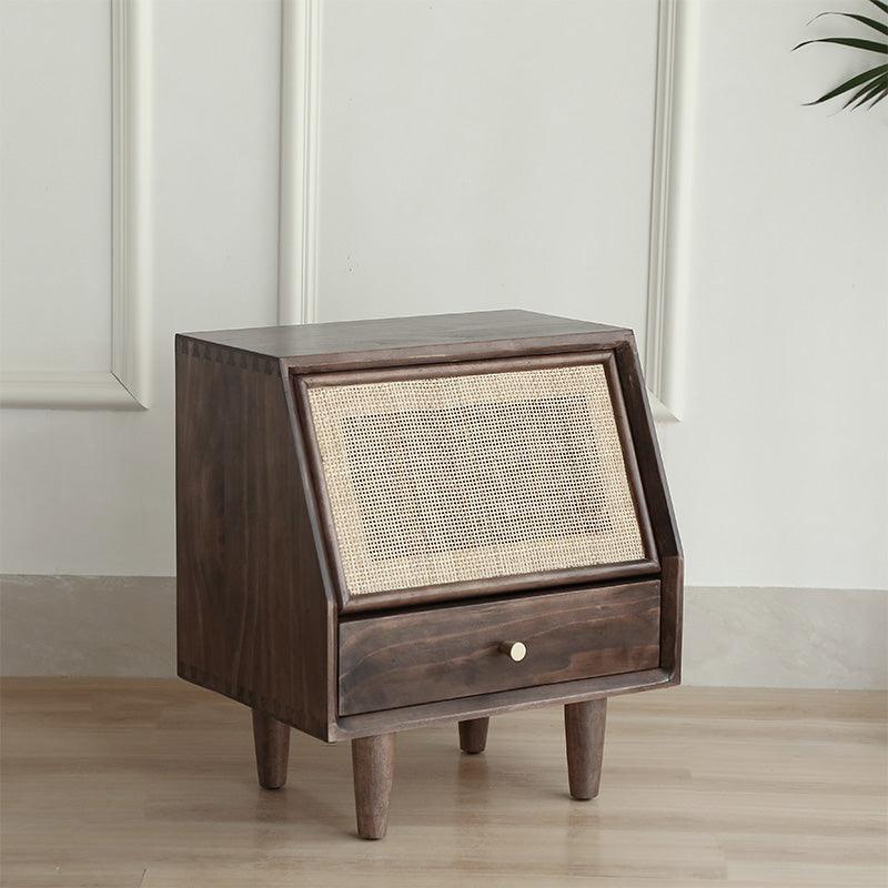 Aronne Rattan Drawer Nightstand