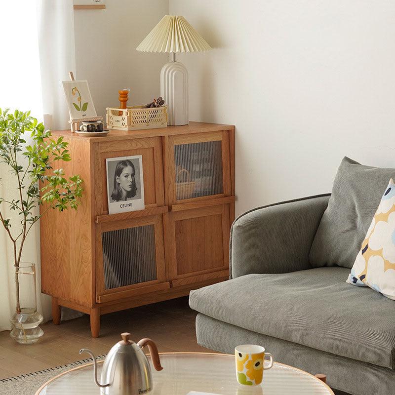 Astrid Wood Bookcase with Tilt Up Door