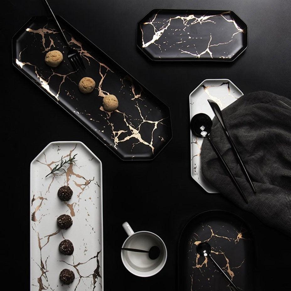 Camila Marble Ceramic Sushi Plate