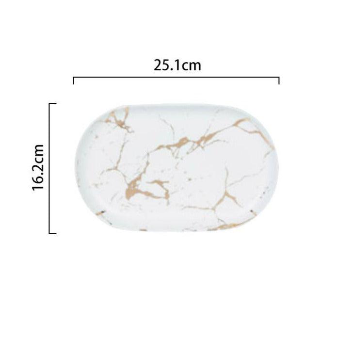 Camila Marble Ceramic Sushi Plate