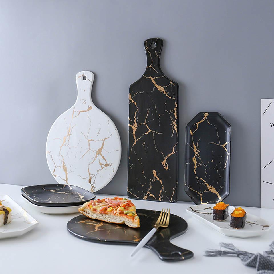 Camila Marble Ceramic Sushi Plate