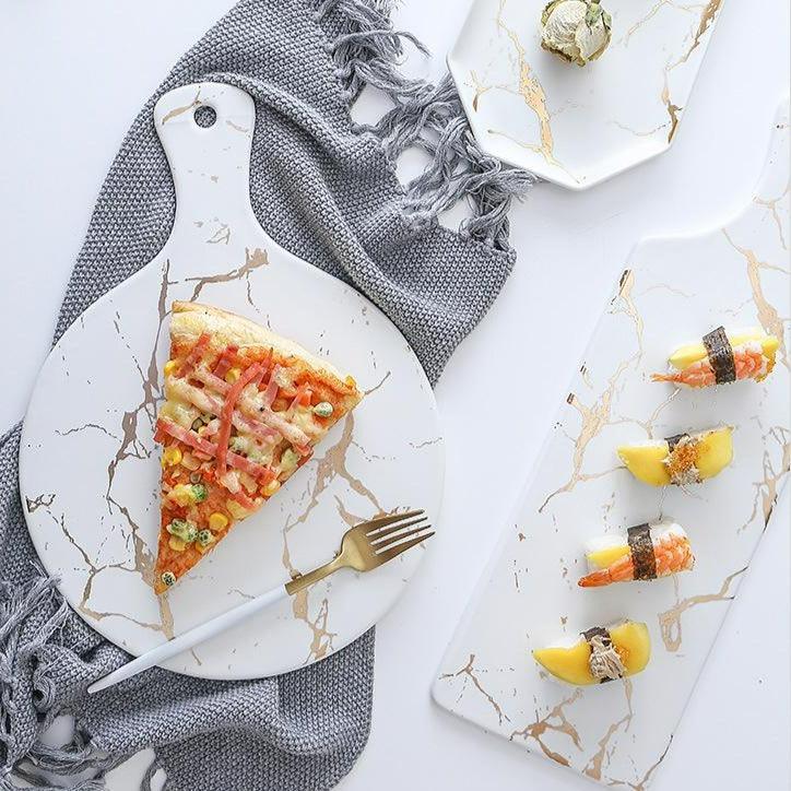 Camila Marble Ceramic Sushi Plate