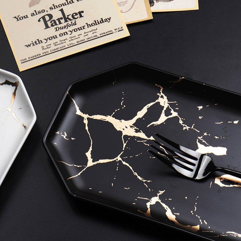 Camila Marble Ceramic Sushi Plate