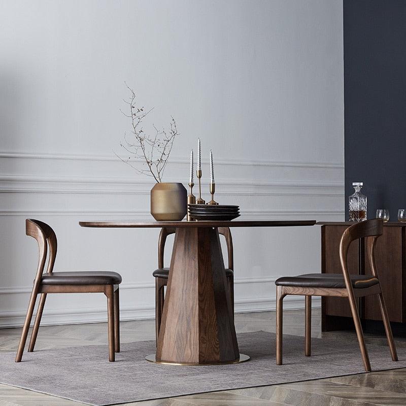 Emil Solid Wood Pedestal Dining Table