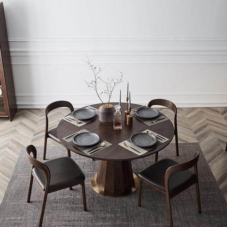 Emil Solid Wood Pedestal Dining Table