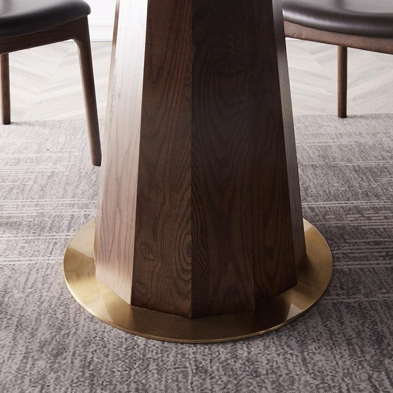 Emil Solid Wood Pedestal Dining Table
