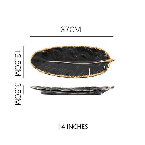 Feather Shape Ceramic Plate