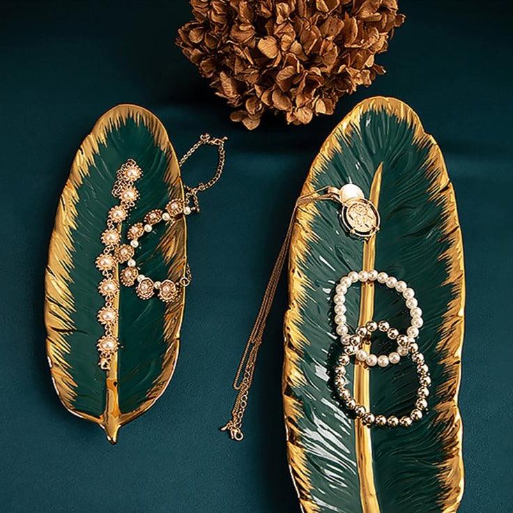 Feather Shape Ceramic Plate