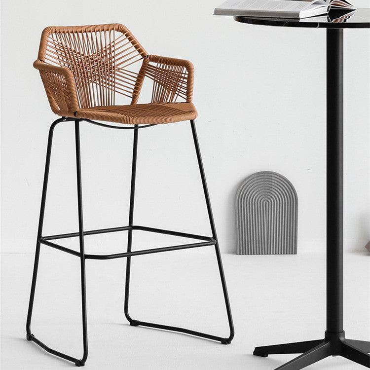 Flamur Plastic Rattan Bar Stool