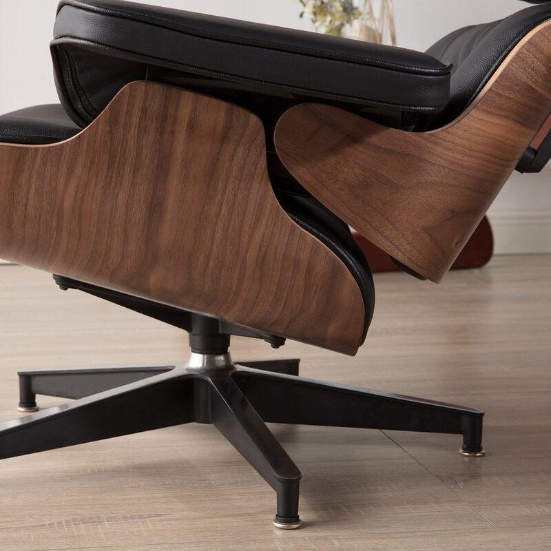 Galina Leather Lounge Chair with Ottoman