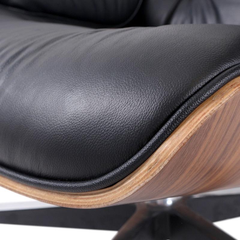Galina Leather Lounge Chair with Ottoman